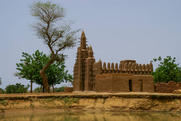 Mud Mosque in Kani-Kombole village, Dogon Country, Bandiagara, Mali - July, 2009 stock photo