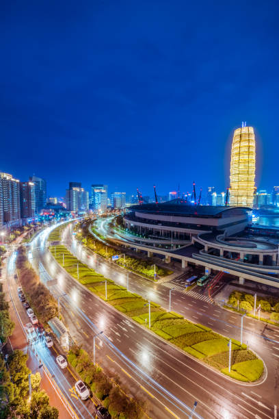istock Zhengzhou city in China at night 867733064