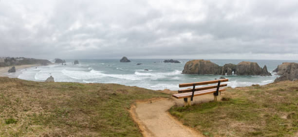 istock Bench overlooking the coast Bandon Beach 867739746