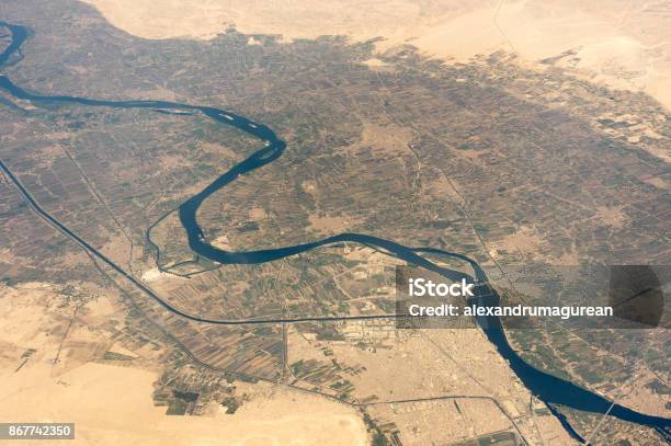 Nil River Aerial View Stock Photo - Download Image Now - Nile River, Egypt, Aerial View