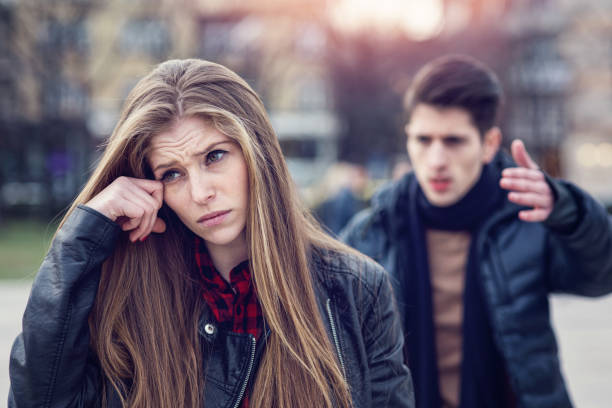 istock Young couple on the street having some relationship difficulties 867750468