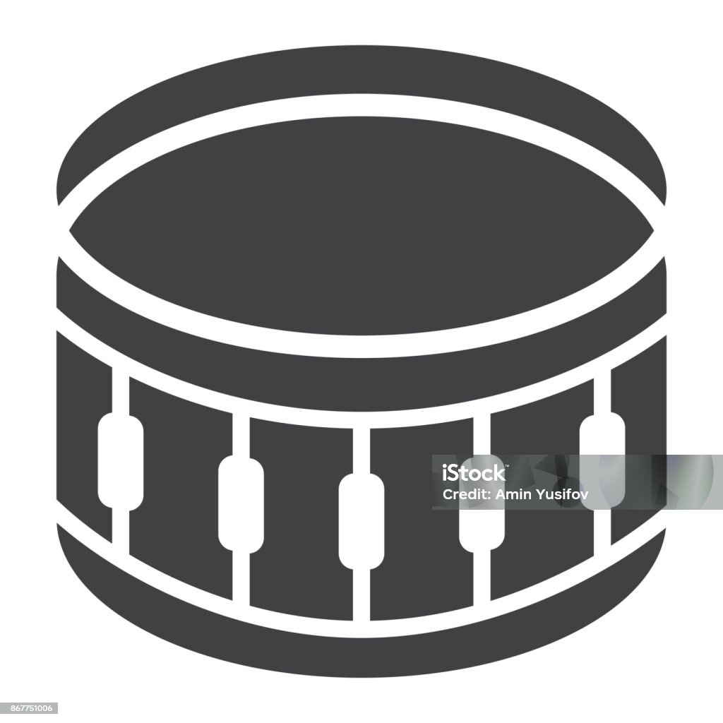 Sanre Drum glyph icon, music and instrument, beat sign vector graphics, a solid pattern on a white background, eps 10. Icon Symbol stock vector