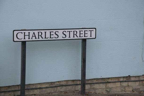 cartello stradale charles street - street name sign foto e immagini stock