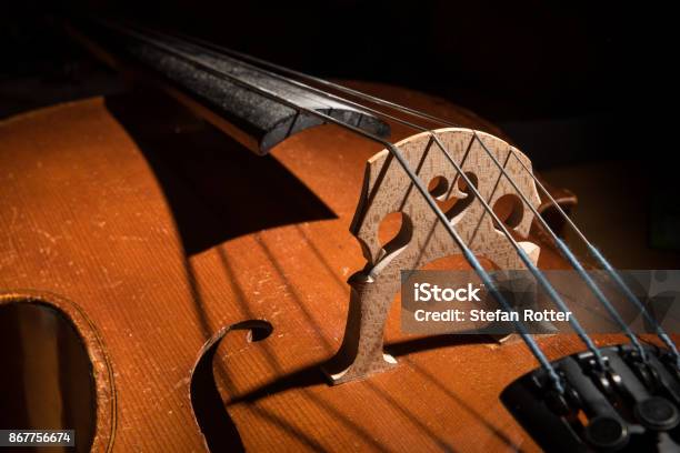 Cello Strings And Body Stock Photo - Download Image Now - Acoustic Music, Antique, Art