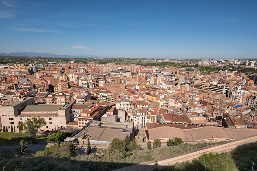 Aerial view of Lerida cityscape, Catalonia, Spain.