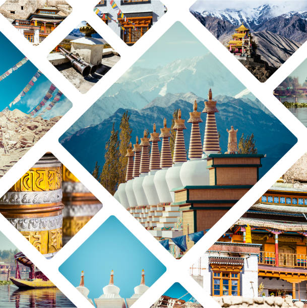Collage of India images - travel background (my photos) stock photo