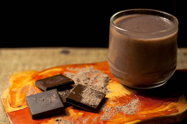 istock Chocolate tile and cacao. With a drink of cocoa 867767666