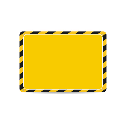 Hazard frame. Caution frame with black and yellow stripes. Vector