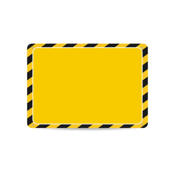 Vector illustration of Hazard frame. Caution frame with black and yellow stripes