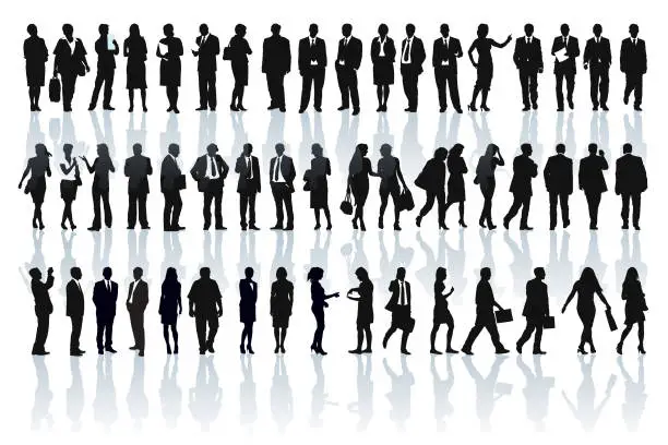 Vector illustration of Businesspeople silhouettes