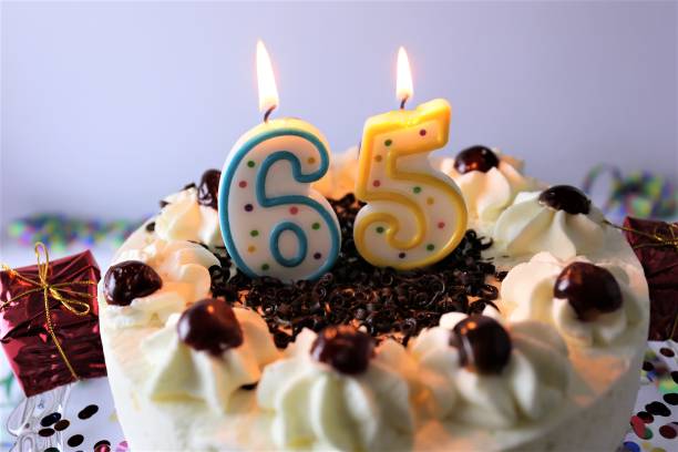 istock An image of a birthday cake with candle - 65 867770782
