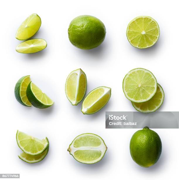 Fresh Lime Isolated On White Background Stock Photo - Download Image Now - Lime, Cut Out, White Background