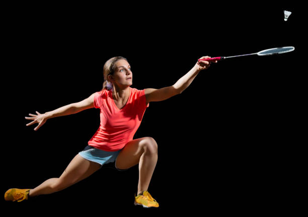 istock Young woman badminton player (version with shuttlecock) 867776120