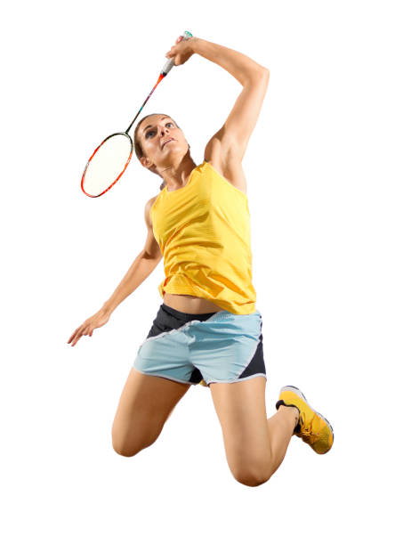 istock Young woman badminton player (version without shuttlecock) 867776160