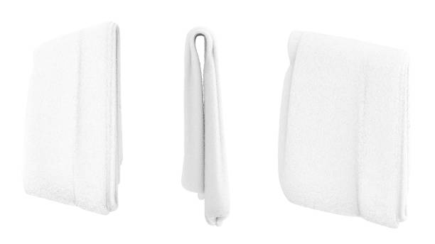 istock Bathroom white Towel set on a hanger isolated on white background.Ready for your design. 867778426