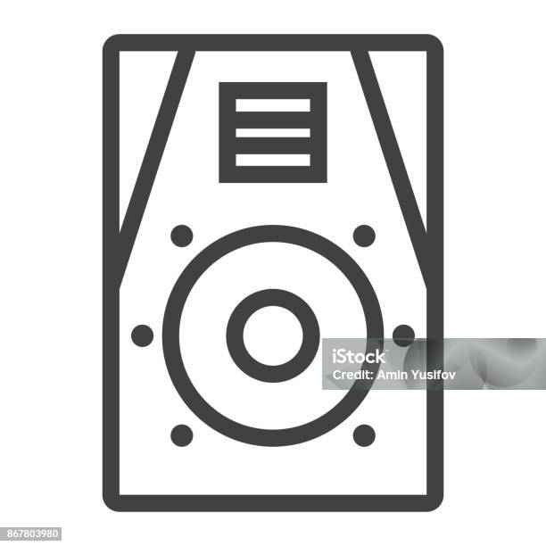 Audio Monitor Line Icon Music And Instrument Sound Sign Vector Graphics A Linear Pattern On A White Background Eps 10 Stock Illustration - Download Image Now