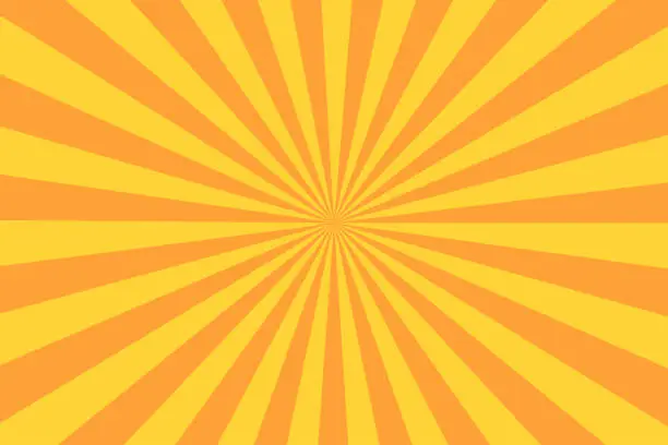 Vector illustration of Retro sunburst ray in vintage style. Abstract comic book background