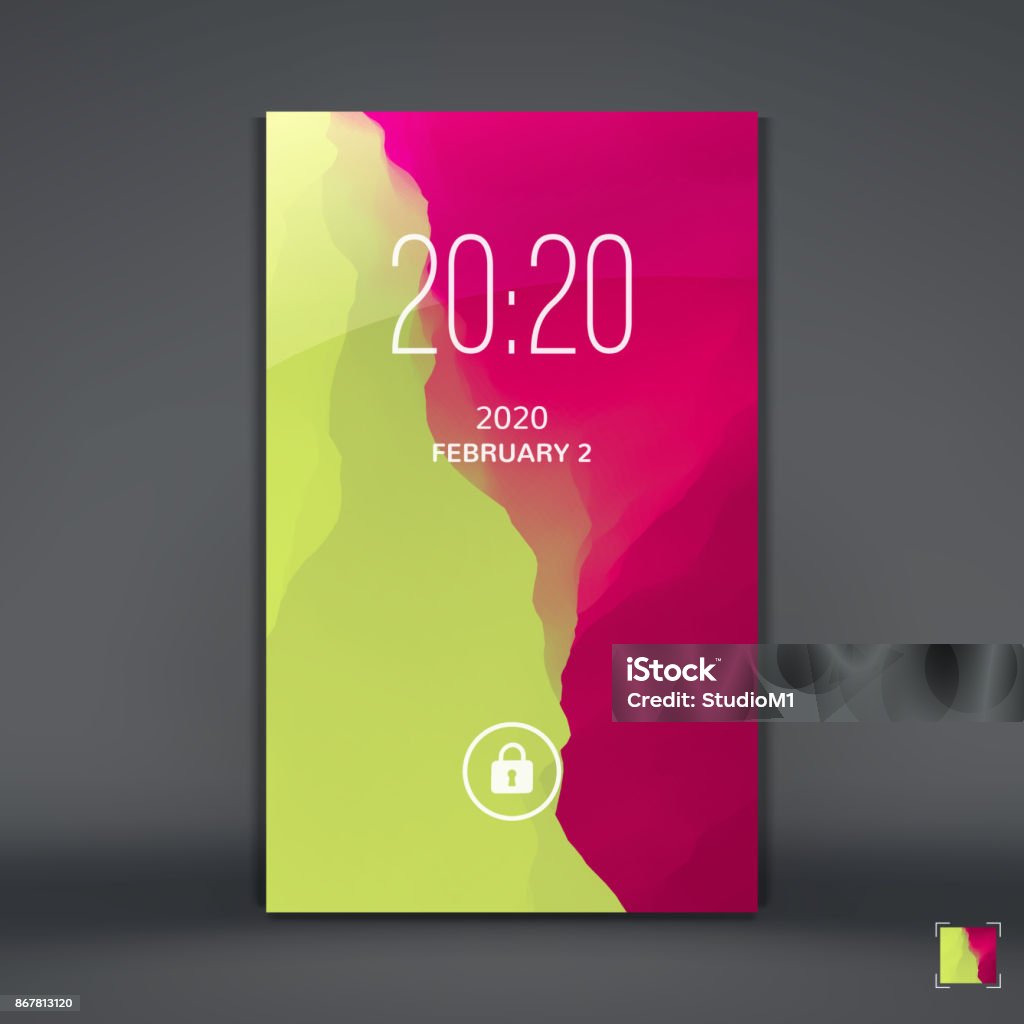 Vector Lock Screen Modern Lock Screen For Mobile Apps Vector Illustration Stock ...