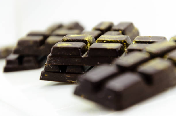 istock Chocolate bar with dash of gold 867816062