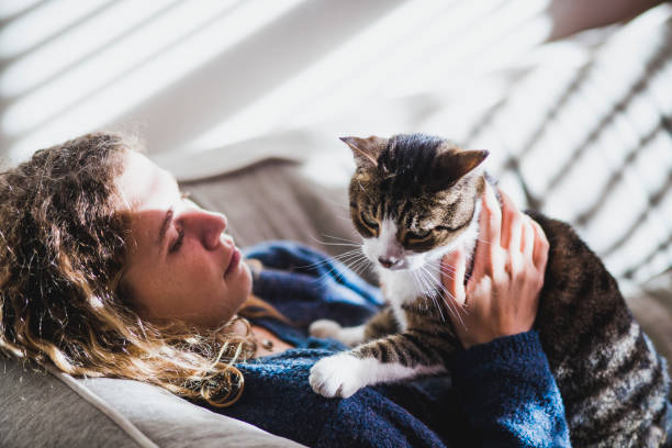 istock A girl and a cat together on a sofa 867816414