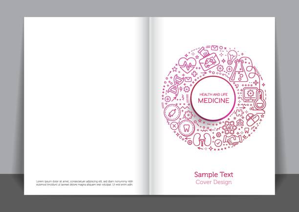 의료 커버 디자인 - book book cover healthcare and medicine medical exam stock illustrations