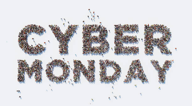 istock Human Crowd Forming A Big Cyber Monday Text: Cyber Monday Concept 867817280