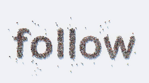 istock Human Crowd Forming A Follow Text: Social Media Concept 867817424