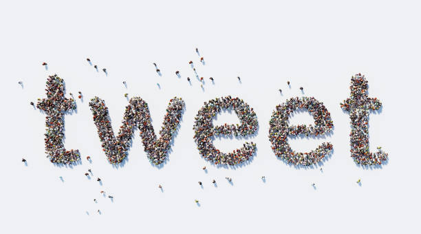 istock Human Crowd Forming A Big Tweet Text: Social Media Concept 867818338
