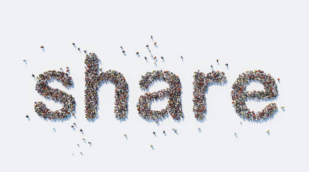 istock Human Crowd Forming A Big Share Text: Social Media Concept 867819534