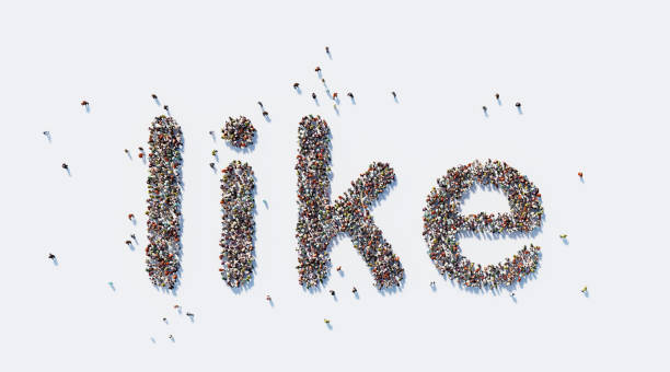 istock Human Crowd Forming A Big Like Text: Social Media Concept 867819656