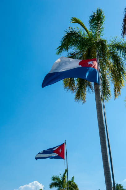 istock Cuban flag and Cespedes Flag (Naval Jack of Cuba) 867819876