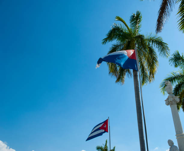 istock Cuban flag and Cespedes Flag (Naval Jack of Cuba) 867820070