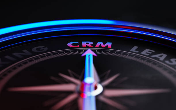 istock CRM Concept: Arrow of A Compass Pointing CRM Text 867824228
