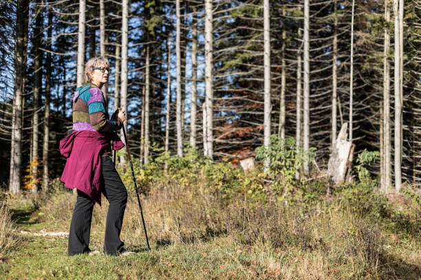 istock Mature Woman Hiking in Forest 867829930