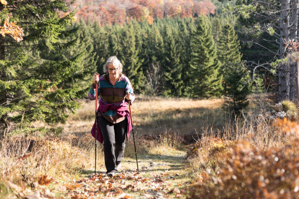 istock Mature Woman Hiking in Forest 867830236