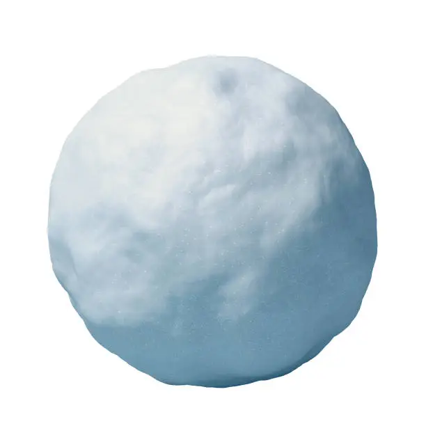 Snowball isolated on white background 3d rendering