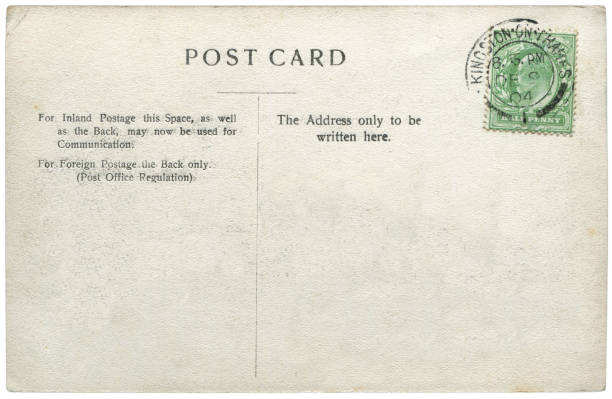 istock vintage postcard with blank content sent from Kingston on Thames, Britain in 1905, a very good background for any usage of the British historic postcard communications. 867836264