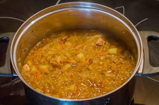 istock Polish kapusniak soup in pot. 867838902