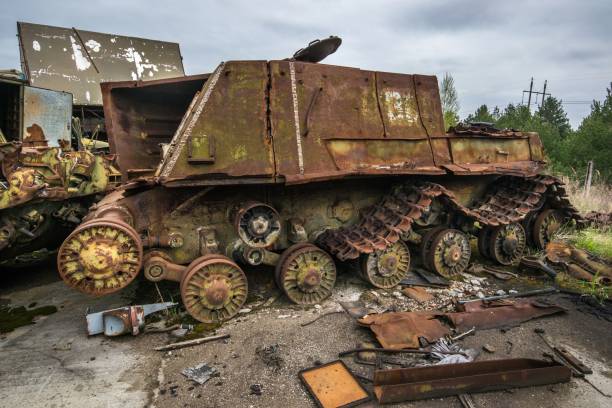 istock Abandoned Soviet multirole fully enclosed and armored assault gun in Chernobyl exclusion zone 867849194
