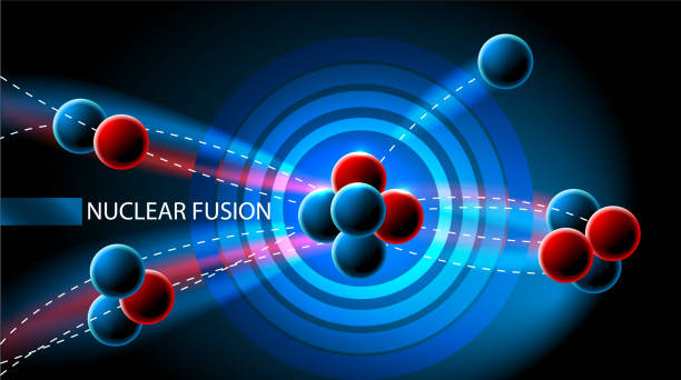 nuclear chain reaction. Vector illustration scheme or diagramm nuclear chain reaction. Vector illustration scheme or diagramm nuclear fission stock illustrations