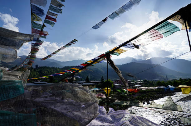 istock Prayer Flags and Sunset in Bhutan 867882214
