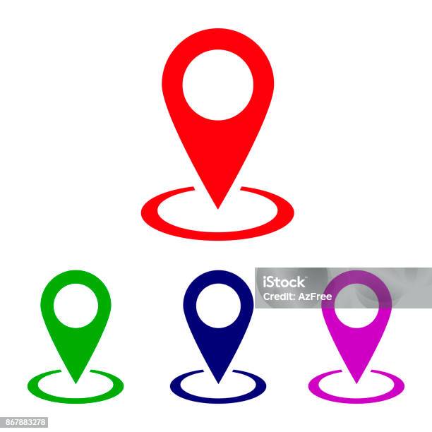 Emplacement Icône Vecteur Broches Sur La Carte Vecteurs libres de droits et plus d'images vectorielles de Position - Position, Icône, Système GPS