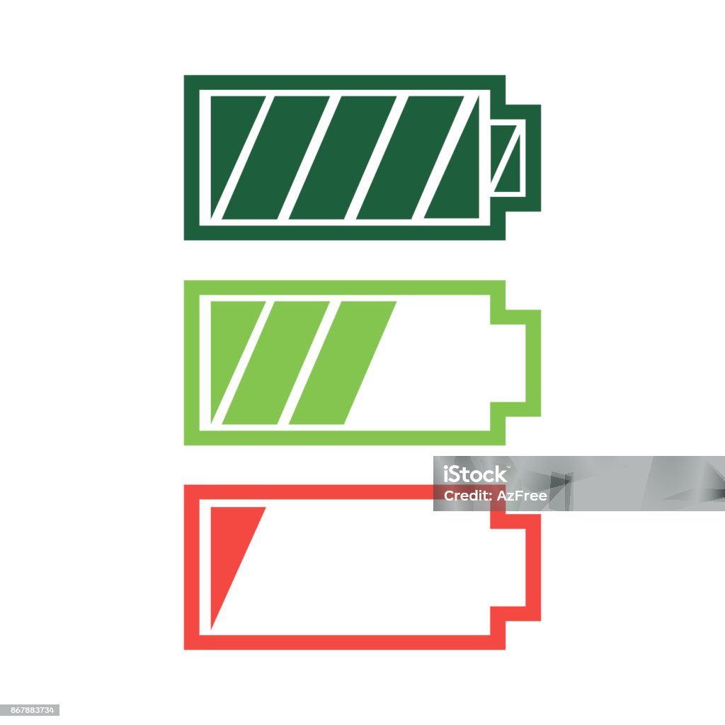 Batterie-Ladestatus Icon Vektor - Lizenzfrei Batterie Vektorgrafik