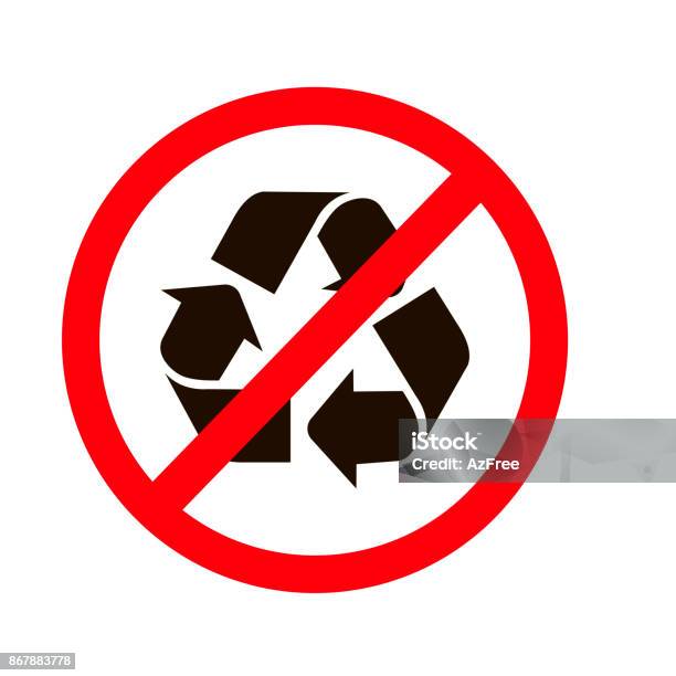 None Recycle No Recycling Available Or Allowed Isolated On White Background Stock ...