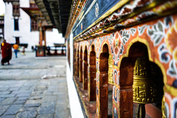 View of Bhutan Photo taken in Bhutan and showing unique culture and reiligion. monastery religion spirituality river stock pictures, royalty-free photos & images