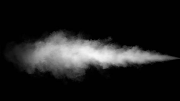 white water vapour on black background - steam pressure imagens e fotografias de stock