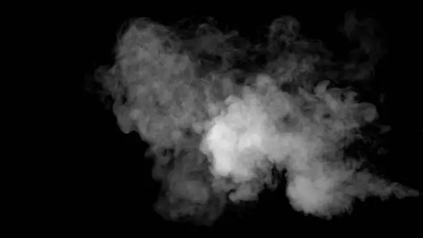 Photo of White Water Vapour on Black Background