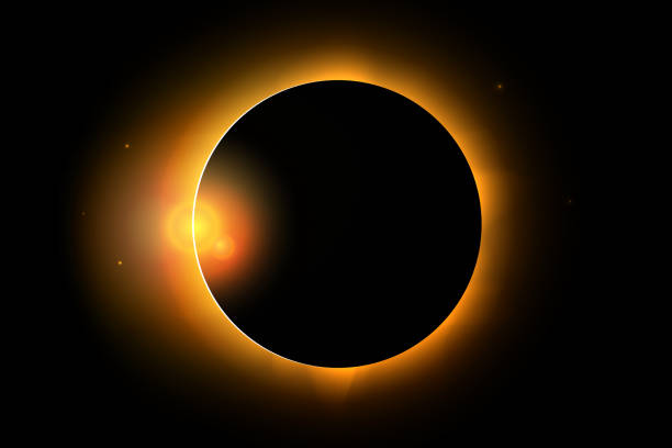 ilustrações, clipart, desenhos animados e ícones de ilustração do fenômeno eclipse solar total - sun sunlight symbol sphere