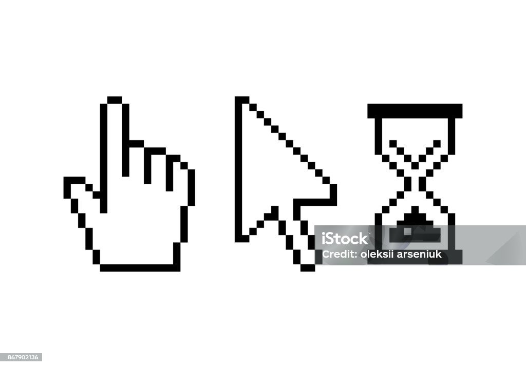 Pixel Cursor Computersatz - Lizenzfrei Retrostil Vektorgrafik