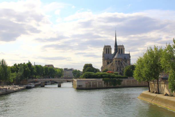 istock Notre dame cathedral de Paris, France. Summer time 867903112